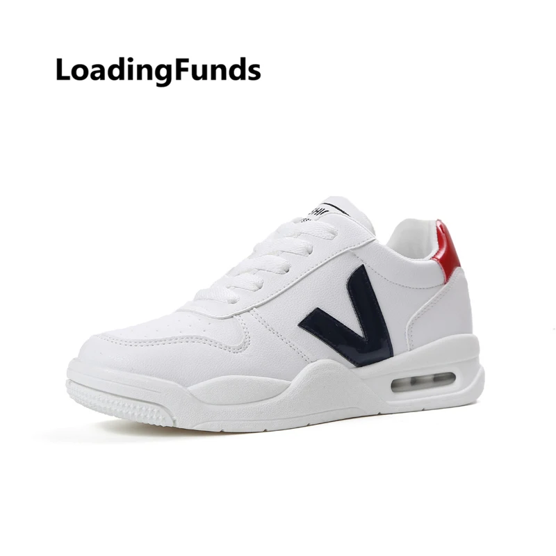 LoadingFunds Women's Leather Running Shoes V White Jogging Sport