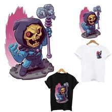 Полосы термо-Стикеры для одежды на одежде череп аниме Заказная заплата железа на патчи приложения для одежды теплопередача полоса Топ