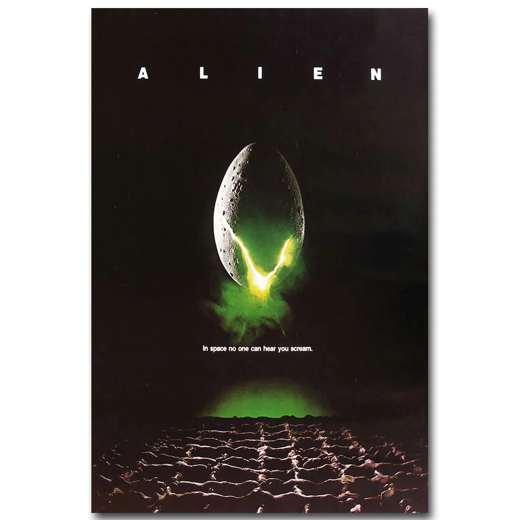 Alien Art Шелковый плакат печать 13x20 дюймов Классическая научная фантастика фильм картина для гостиной Украшение стен 009