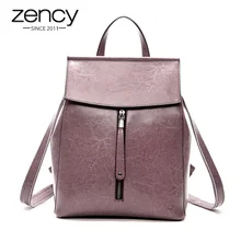 Nueva Moda Vintage Cuero Genuino de Las Mujeres Mochilas para Niñas Mochilas Escolares Bolsa de Hombro Marca Suministros Señoras Mochilas Feminina