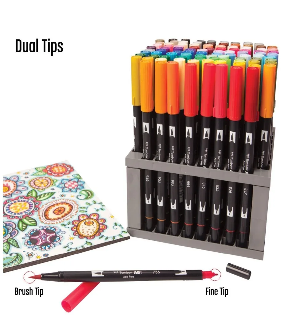 Japan TOMBOW ABT Dual Soft Brush Pen & Fine Tip 12pcs/set