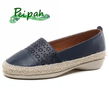 PEIPAH/ г.; весенние женские оксфорды из натуральной кожи; женская обувь на плоской подошве без застежки в стиле ретро; кожаная обувь с закрытым носком; zapatos mujer
