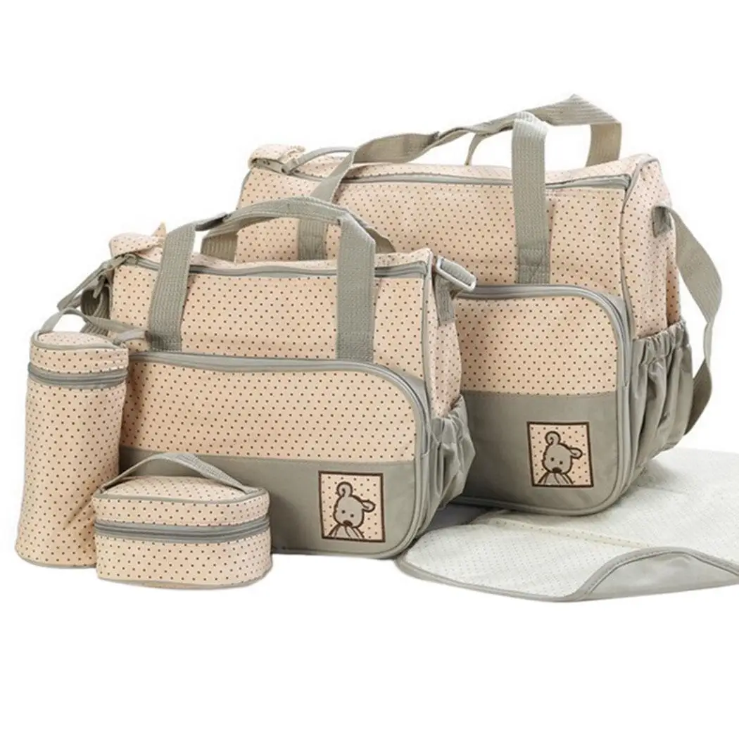 khaki 39*28,5*17 см 5 шт. детские пеленки мешок костюмы для мамы держатель для детской бутылочки мать мумия коляска сумка для подгузников наборы - Цвет: khaki