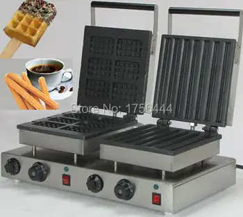 

Free Shipping 2 in 1 Waffle Baking System 110v 220v Electric Commercial Waffle on A Stick and Churros Maker
