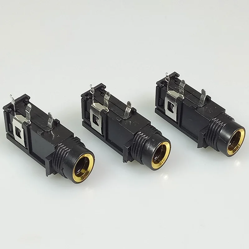 100pcs Jack 6 35mm mono female socket connector speaker plug jack audio adapter 3pin microphone headphone