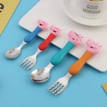 Аниме Свинка Пеппа посуда ложка крест вилка ложка набор обеденный Ланч Джордж фигурка Аниме Фигурки игрушки Детский подарок