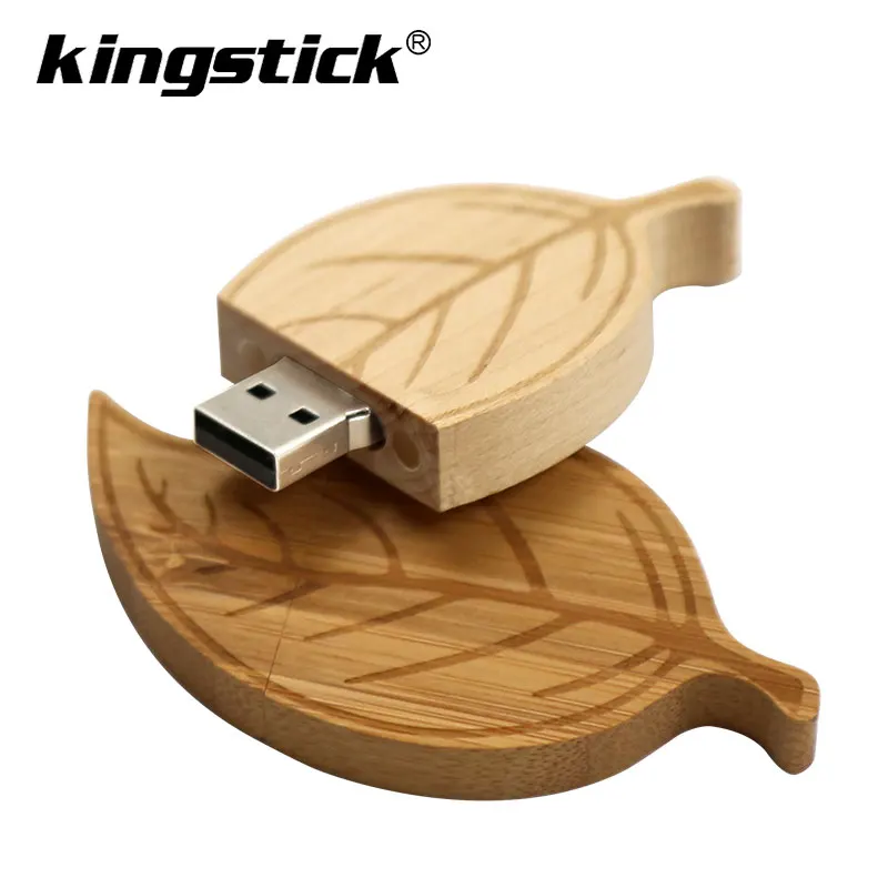 Деревянный usb-накопитель 2,0 в форме листа, 8 ГБ, 16 ГБ, 32 ГБ, USB флеш-накопитель, 64 ГБ, 128 ГБ, флеш-накопитель, USB накопитель, 4 Гб, лучший подарок