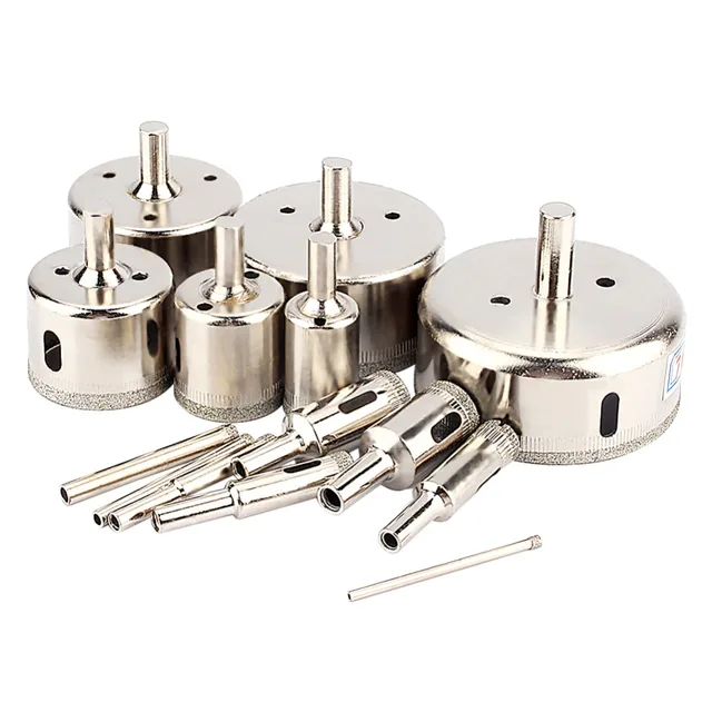 14Pcs/Set 3mm to 70mm Diamond Glass Cutter Coated Hole Saw Drill Bit Tools for Glass Marble Tile Wood Tiling Tool