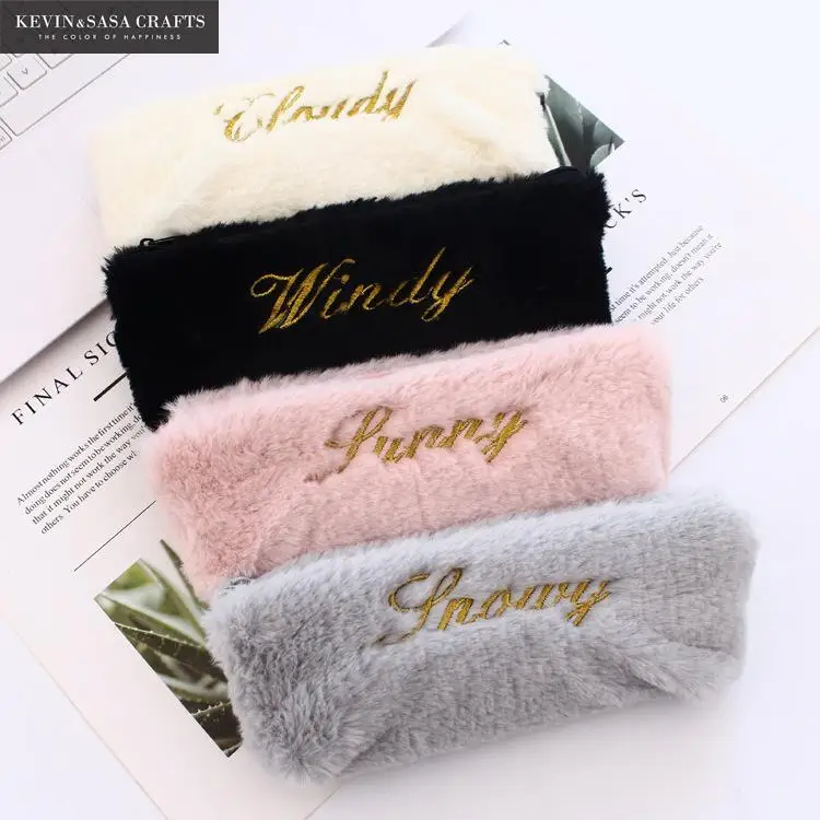 

2019 New Plush Pencil Case Kawaii School Supplies Bts Stationery Gift Cute Pencil Box Pencilcase Office School Tools Pencilcases