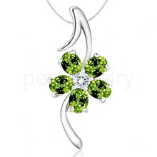 Ожерелье из перидота кулон натуральный Перидот(оливин) 925 серебро стерспг прекрасные зеленые камни ювелирные изделия 0.28ct* 5 шт драгоценные камни#16030312