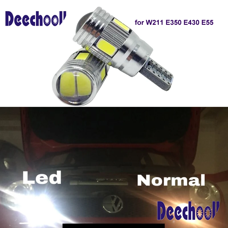 deechooll 2pcs Car LED Light bulbs for Mercedes W211 E350 E430 E55 Estate 02 08, White Parking