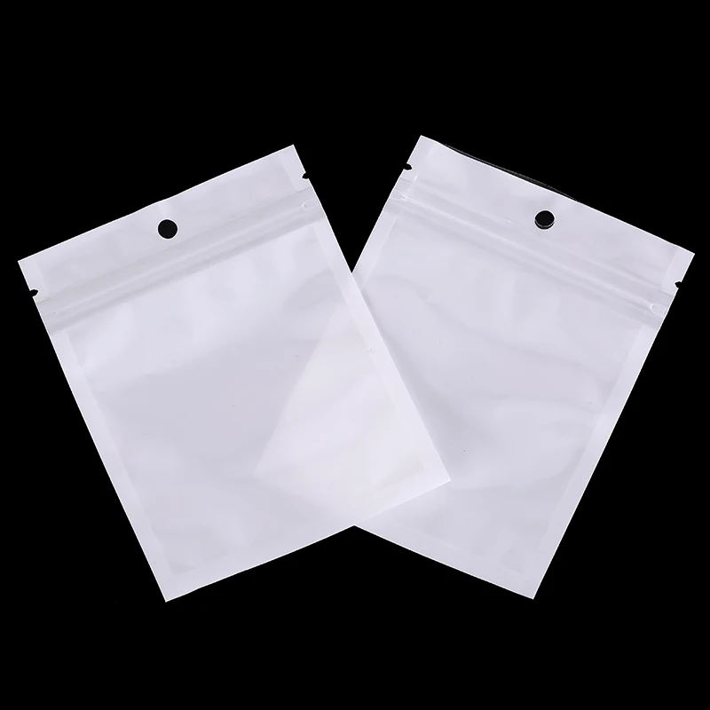 100pcs Ziplock Zip Lock Bags Package With Hang Hole Resealable