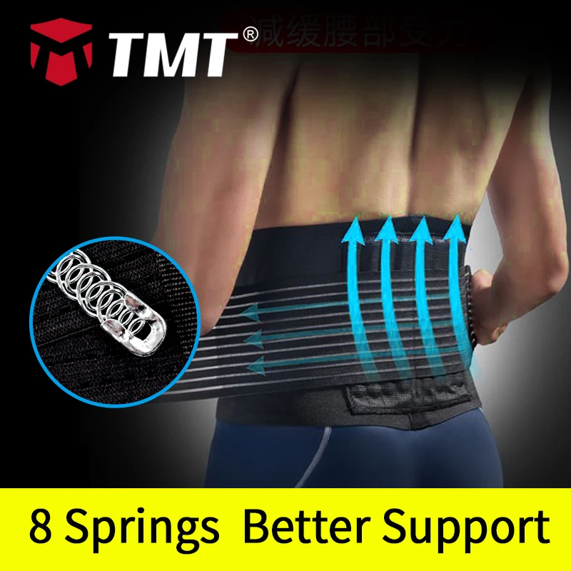 TMT Waist Support 8 springs waist trainer font b fitness b font weightlifting belt Adjustable Elastic