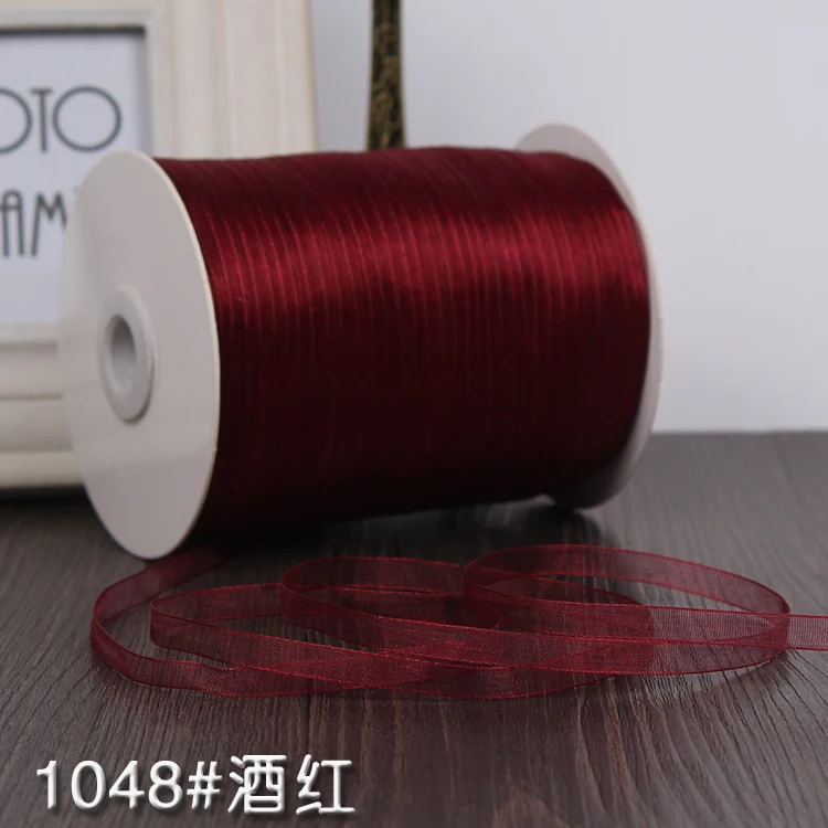 

Hot (10 meters/roll ) 1/4" 6mm Wine Red Satin Ribbon Webbing party Decoration Gift Christmas Ribbons DIY Candy Box Dec Burgundy