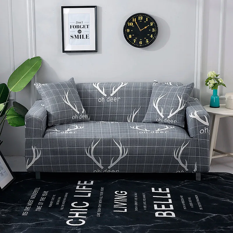 Геометрический современный диван-кровать Эластичный полиэстер стрейч с цветочным принтом полотенце 1/2/3/4 местный чехол для гостиная мебель защитная крышка - Цвет: color 5