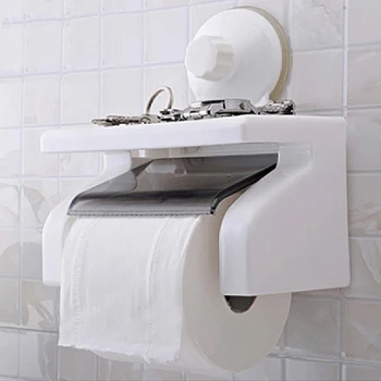 

Bathroom Free Punch Shelves Magic Sucker Rack For Household Waterproof Strong Suction Cup Toilet Roll Paper Storage Holder