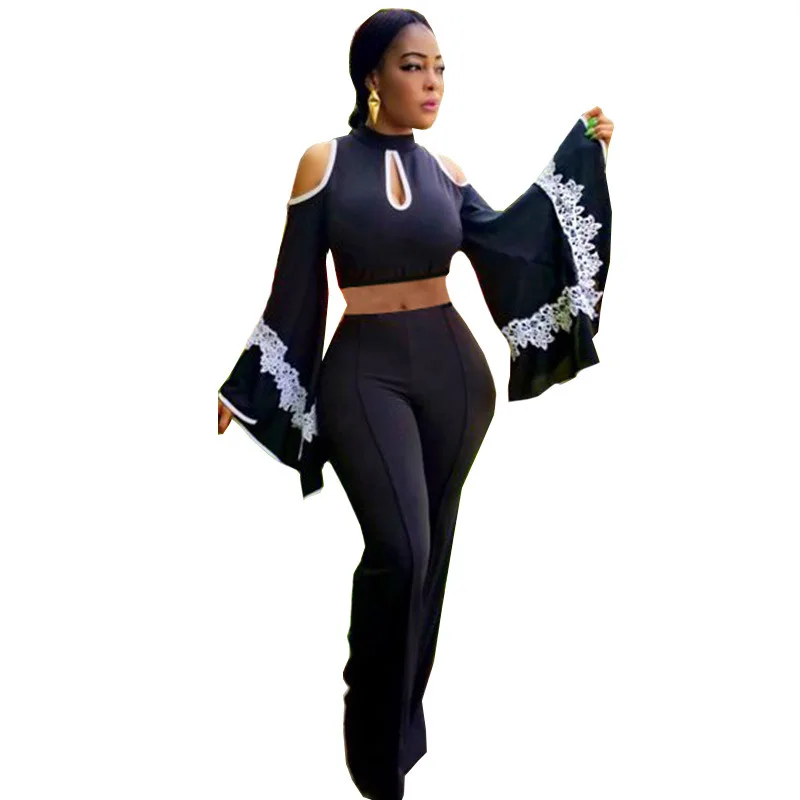 cold shoulder pant suit
