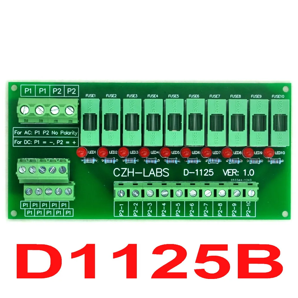 

Panel Mount 10 Position Power Distribution Fuse Module Board, For AC230V.