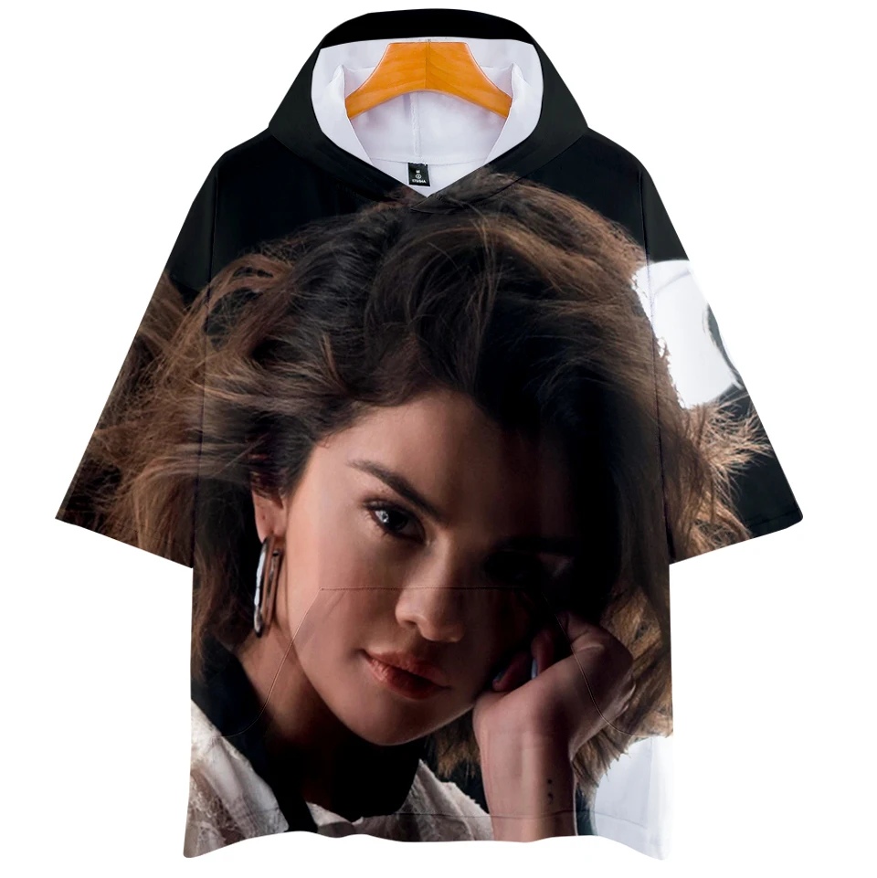 Женская/мужская футболка с капюшоном Selena Gomez Повседневная Уличная одежда