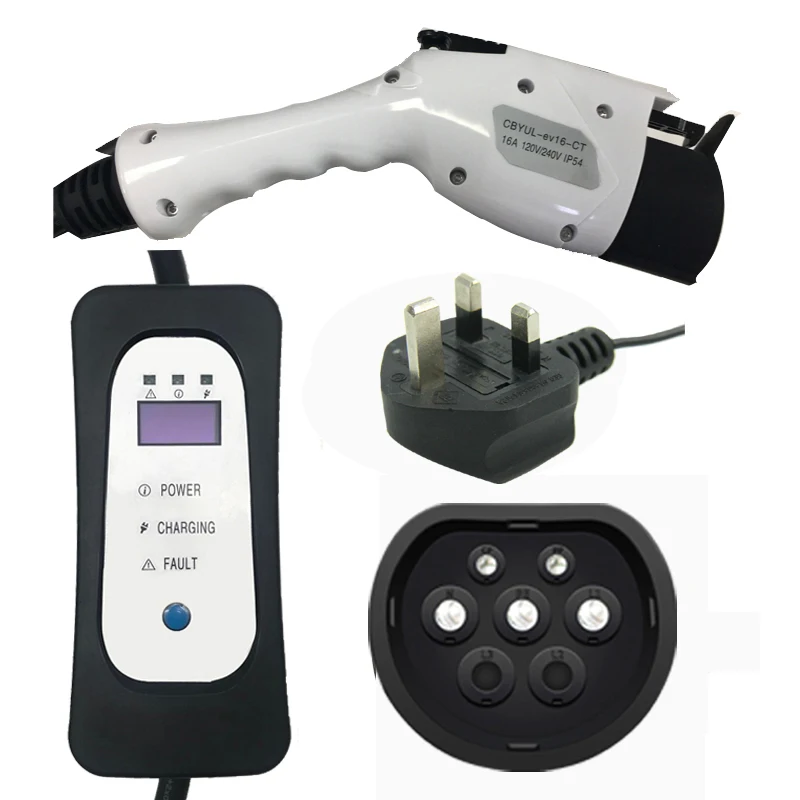 зарядная станция для электромобиля Кабель EV type 2 evse kit level UK plug 5 Meter зарядное