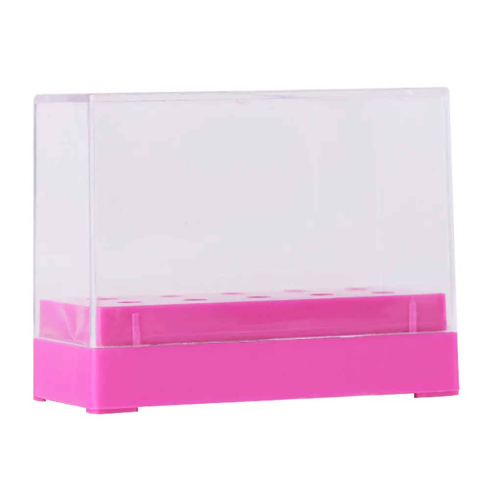 

Hot Selling 10 Holes Nail Drill Bit Holder Display Standing With Cover Storage Box Organizer Case organizador de maquillaje