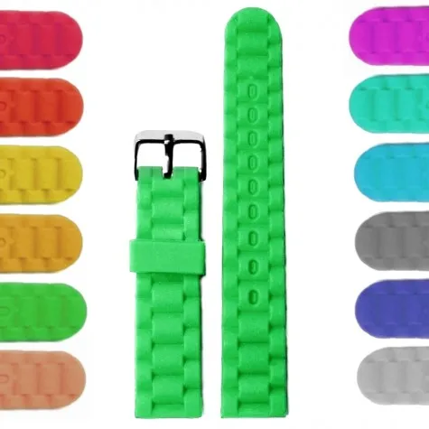18mm Deep Aqua Color Silicone Jelly Rubber Unisex Watch Band Straps WB1060V18JB