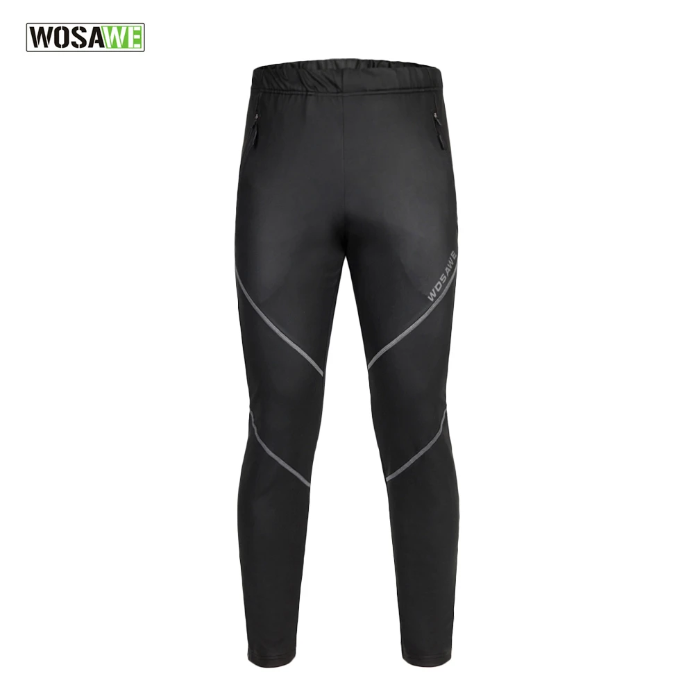 WOSAWE Lã Térmica Inverno Ciclismo Calças Bicicleta À Prova D' Água À Prova de Vento Calças dos homens Sportswear Corrida de Bicicleta Da Equitação Calças