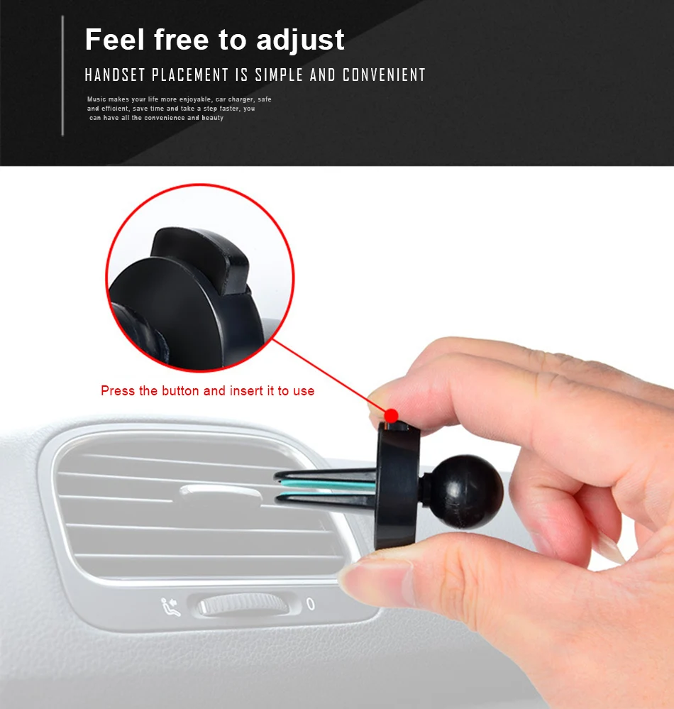 !ACCEZZ ABS Adjustable Car Air Vent Mount Phones Bracket For iPhone 7 8 Plus X Samsung Universal Mobile Auto Phone Holder Stand (8)