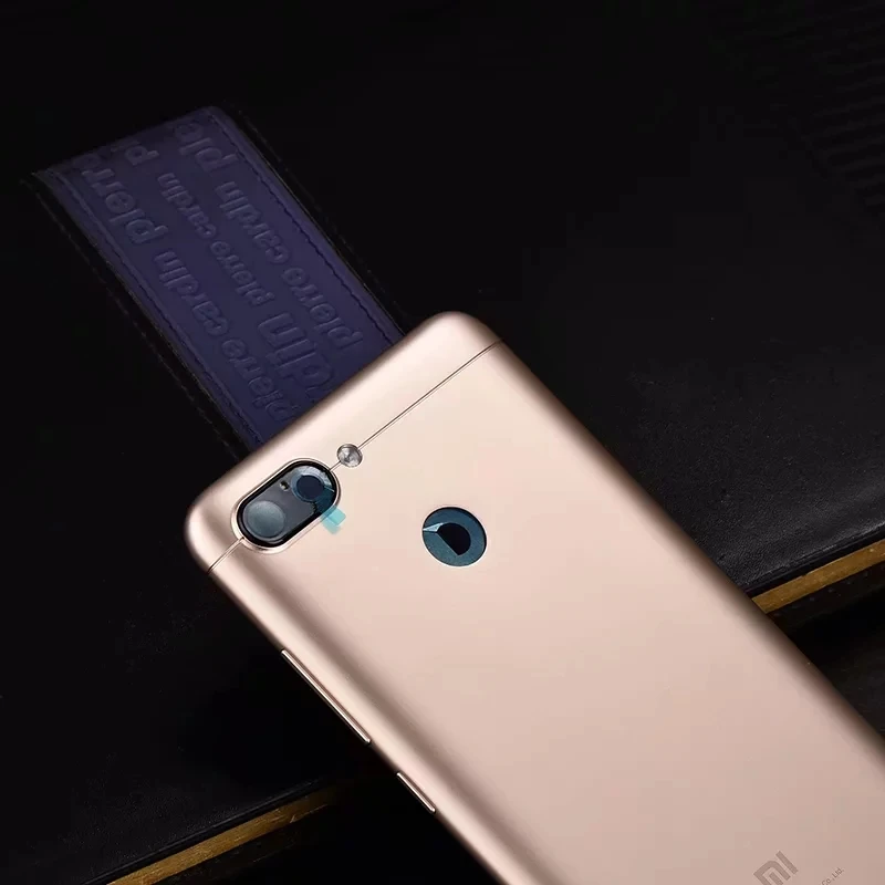Корпус для Xiaomi Redmi 6 Redmi6, Пластиковая Задняя крышка на батарейку, запасные части, чехол с кнопками, объектив камеры