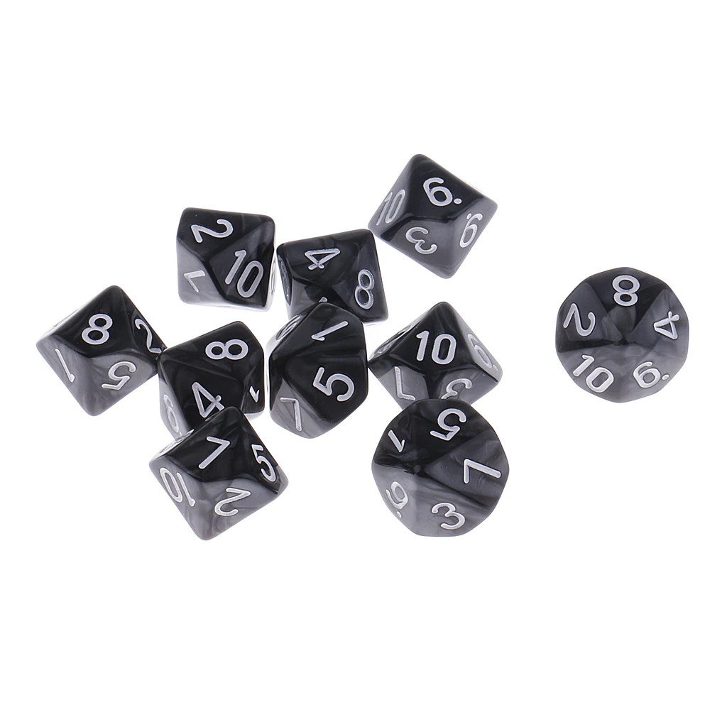 50 Pcs Plastic 10-sided Dices D10 Set for Party Pub Casino Board Game Party Gaming Dices Party Couples Families Game