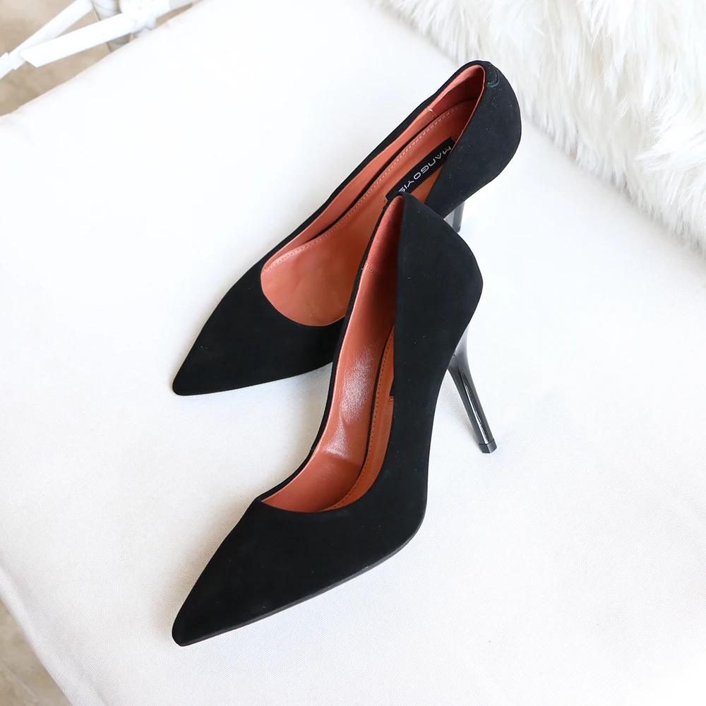 Pointed High Heels/Women's Pumps Are Designed For Elegant Fashion Women To Work And Made Of Genuine Leather 2019 MANGOYISA