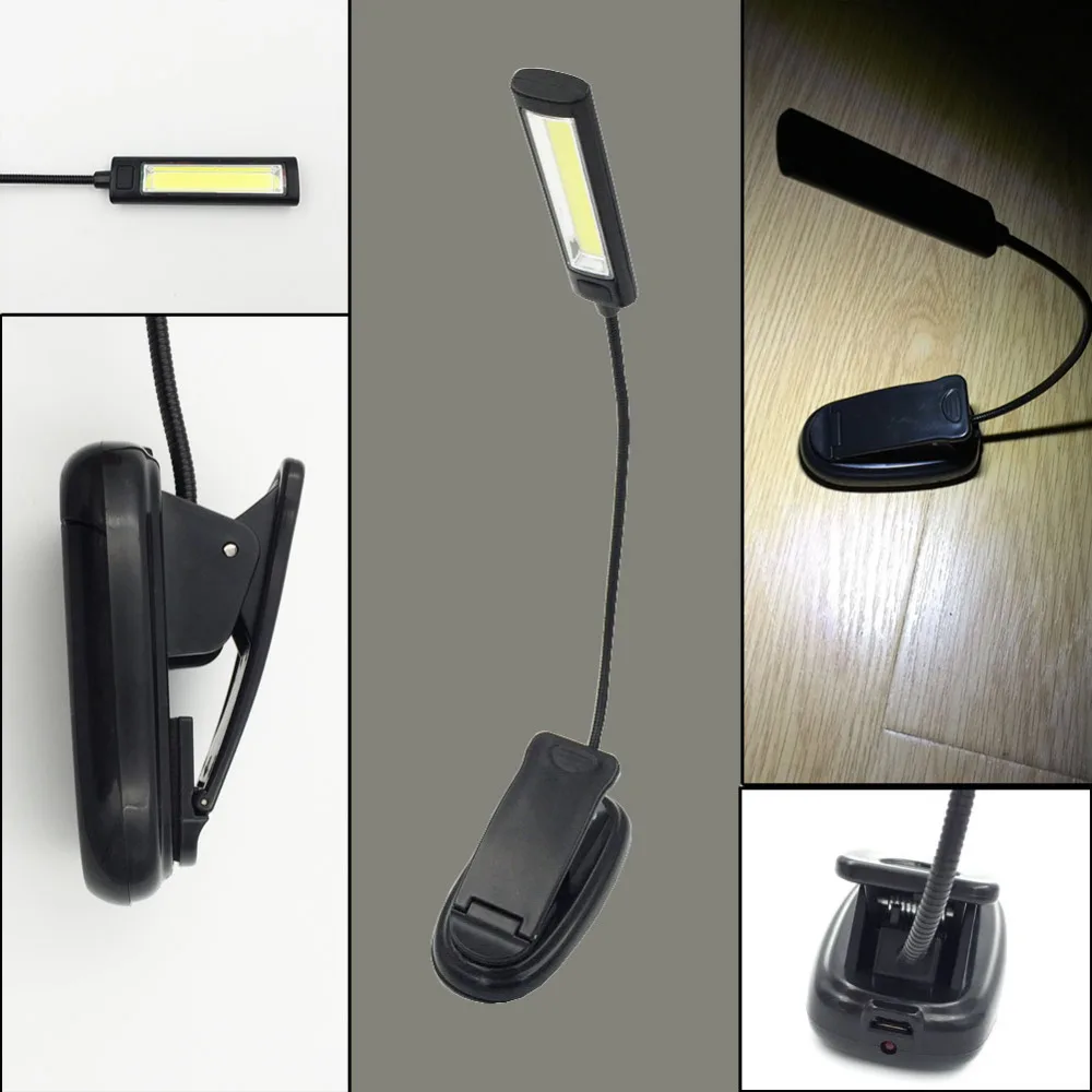 

High Quality Clip-on LED Light Flexible Arm Reading Lamp For Piano Laptop Book Reading e-book Reader 2 Modes Cold White hot,AAA