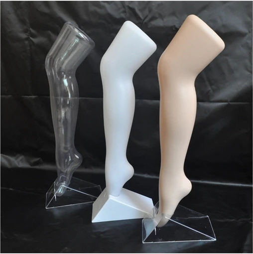 Damenbein Bein Sockenbein Strumpfbein Schaufensterpuppe transparent mit Ständer 