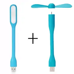 USB адаптер вентилятора гибкий портативный мини F an и USB светодиодный свет лампы для Xiaomi power Bank & ноутбук летний гаджет случайный цвет