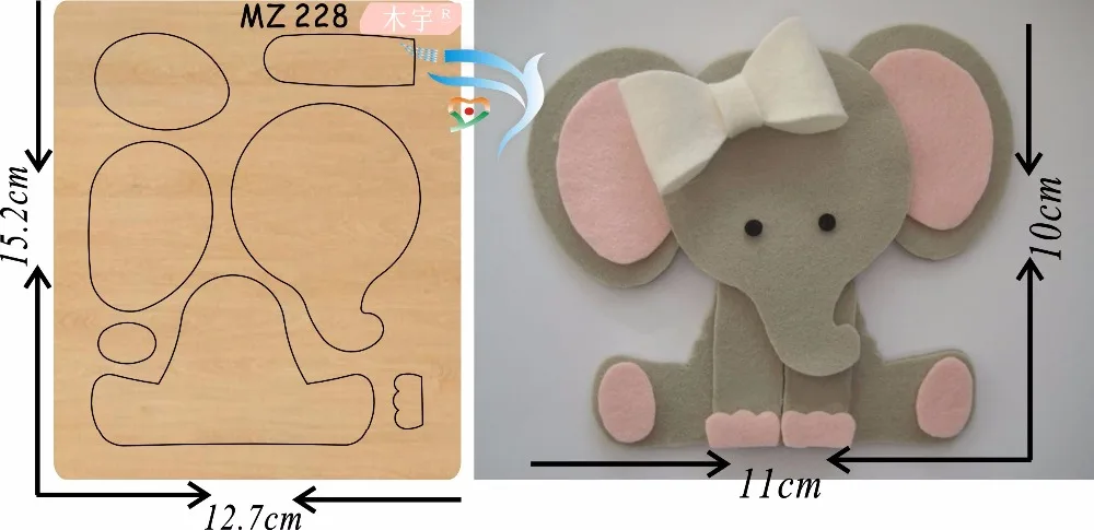 

Pink elephant new wooden mould cutting dies for scrapbooking Thickness-15.8mm