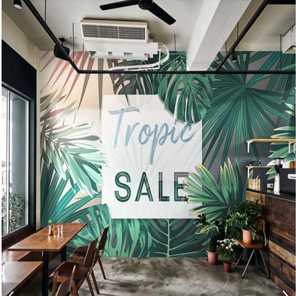 

3D Nordic Hand Painting Tropical Banana Leaves Wall Murals for Bedroom Art Wall Mural Wall Papers Roll Printed Photo Wallpapers