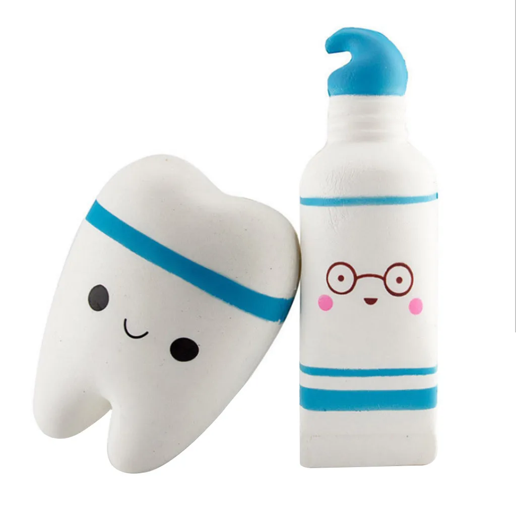 

Squishies Soft Toothpaste and Tooth Scented Slow Rising Stress Reliever Squeeze Toys for Children Squish Antistress Kids Toys@35