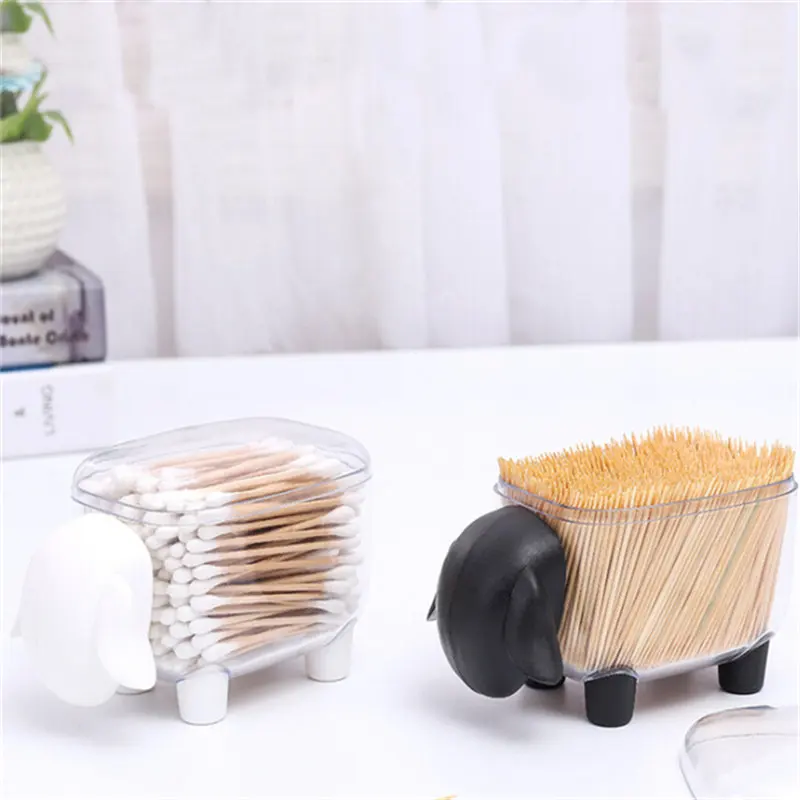 

Popular Sheep Shape Transparent Box For Home Cotton Swab Organizer Candy Case Storage Box Jewelry Storage Tank Container Decor