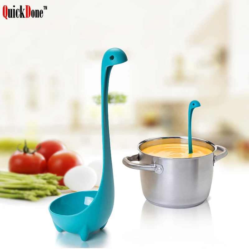 

QuickDone Plastic Dinosaur Spoon Creative Cartoon Vertical Soup Long Handled Durable Home Dinnerware Kitchen Accessories AKC6183