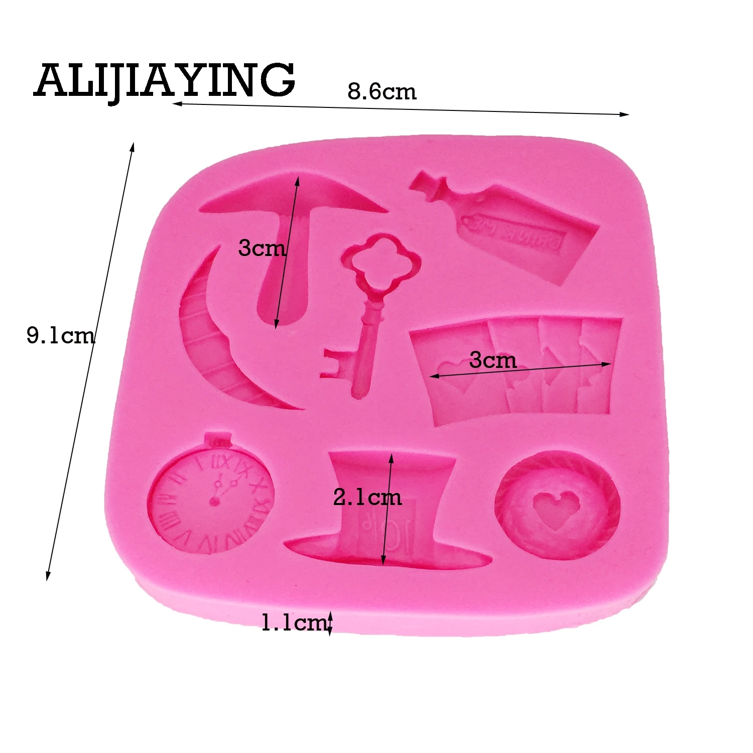 M1315 Алиса чудо 3D покер ключ часы гриб инструменты для украшения тортов из мастики формы для пирожных силиконовые шоколадные конфеты глиняные формы