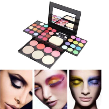 

3 Layers Palette Shimmer Cosmetic 39 Colors Powder Skin Eyeshadow Kit Lipstick Mirror Face Beautiful Care Women Blusher Glossy