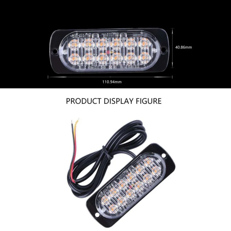 12 V-24 V 4 мигающий светодиод Предупреждение светильник Strobe решетка огни мигающий светильник бар для грузовиков автомобильный проблесковый маячок желтого цвета синий и красный цвета движения светильник