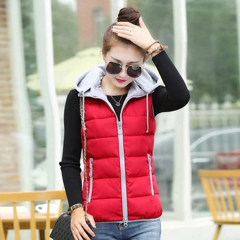 

spring autumn winter design down cotton-padded short jacket vest women's slim 12 colors M-3XL cute waistcoat Cheap wholesale
