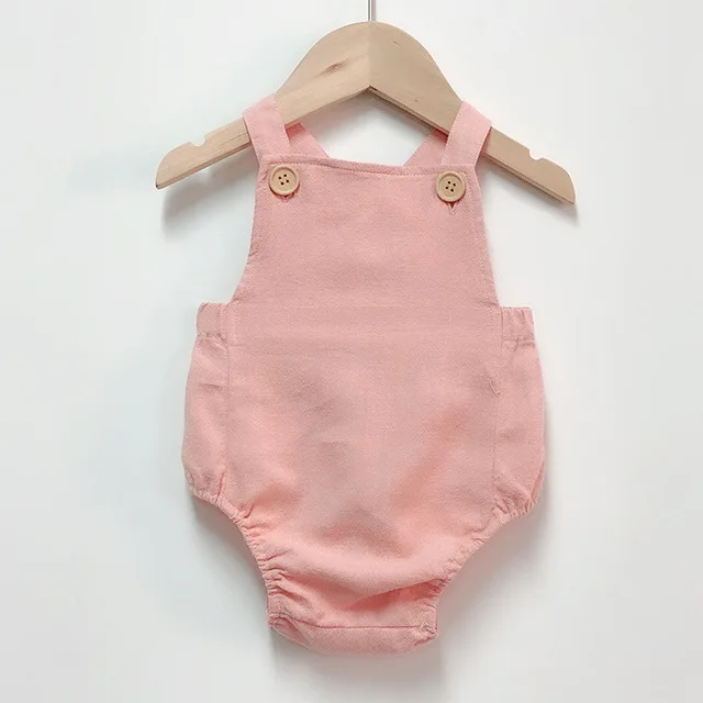 Детский летний комбинезон для новорожденных; льняной хлопковый комбинезон для маленьких девочек; милые детские комбинезоны для мальчиков; одежда; D1258 - Цвет: D1258 pink
