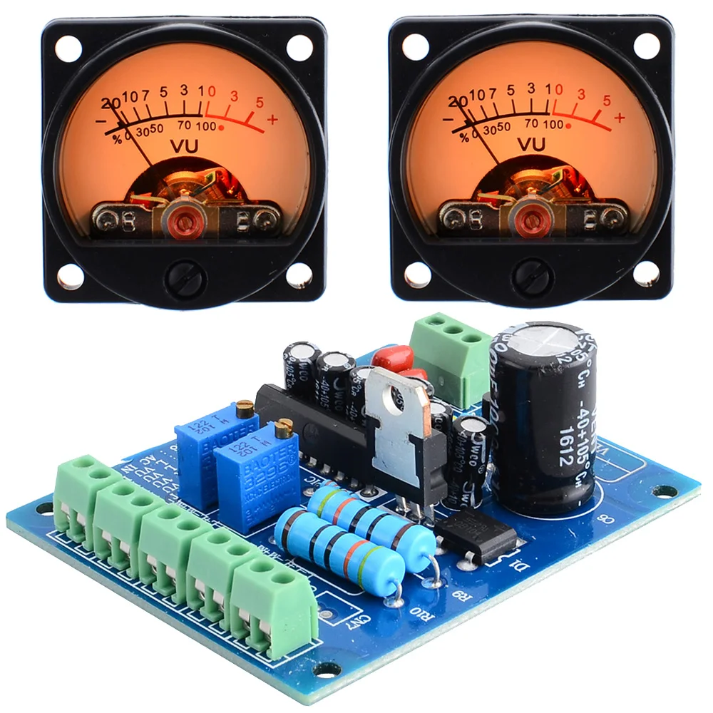 Wholesale Brand New 2pcs Panel VU Meter Warm Back Light