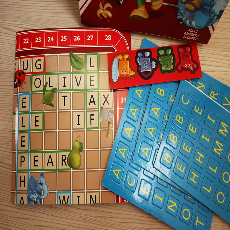  Cartoon Scrabble Games Kid Crossword Puzzles Children Board Spelling Table Jigsaw Word Teaching Aid - 32968329727