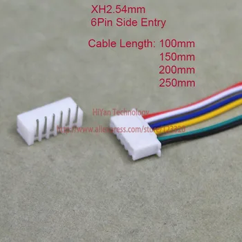 

25sets XH2.54 JST 2.54mm Pitch Side Entry 6Pin Connector 100mm To 250mm with 1007 26AWG Electronic Wire Cable 6P Pin Header