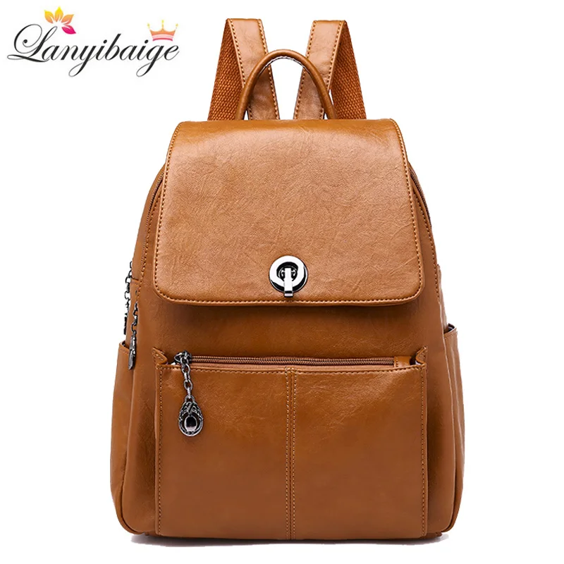 

2019 New Women Backpack Fashion Woman Shoulder Bag High Quality School Bags For Teenage Girls Leather Ladies Travel Backpacks