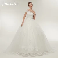 Fansmile Vestidos de Noivas Princess Bride Dress Wedding Dresses 2022 Train Plus Size Customized Lace Ball Bridal Gowns FSM-121T