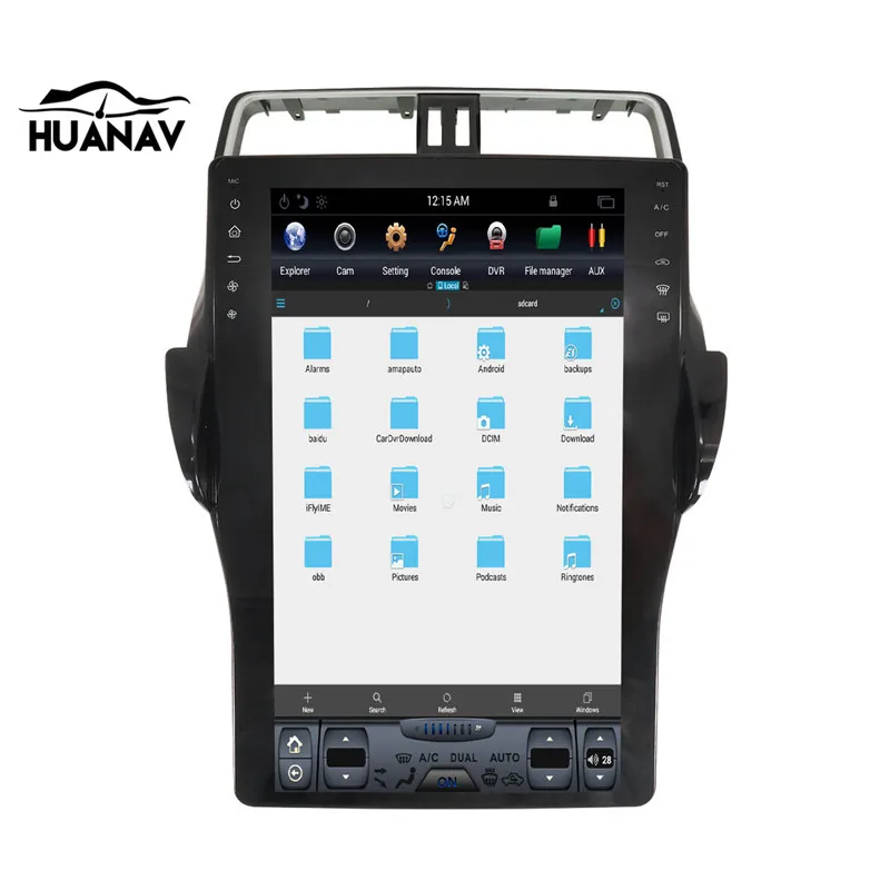 Perfect Supper Tesla style Car GPS Navigation Head Unit Android6.0 Car DVD player GPS navigation for TOYOTA Land Cruiser Prado 150 2018 7